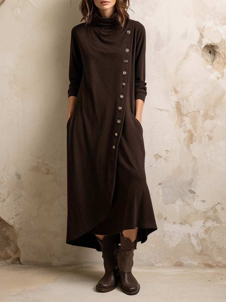 Vestido Midi Boho con Abertura Lateral y Botones