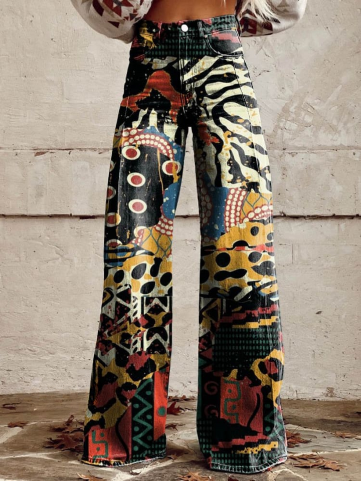 RAYZIA™ | Pantalones Negros de Pierna Ancha