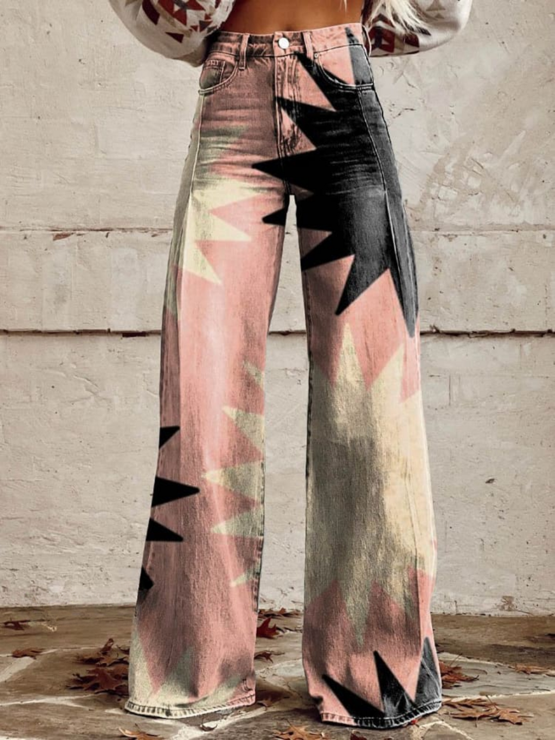 TULVIA™ | Pantalones Bohemios Elegantes Estampado Rosa