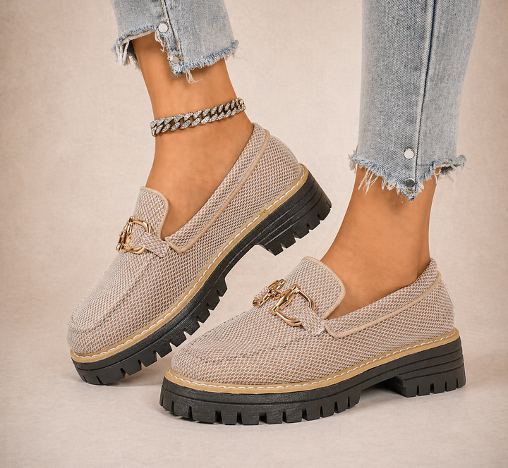 Mocasines de malla transpirable con suela gruesa