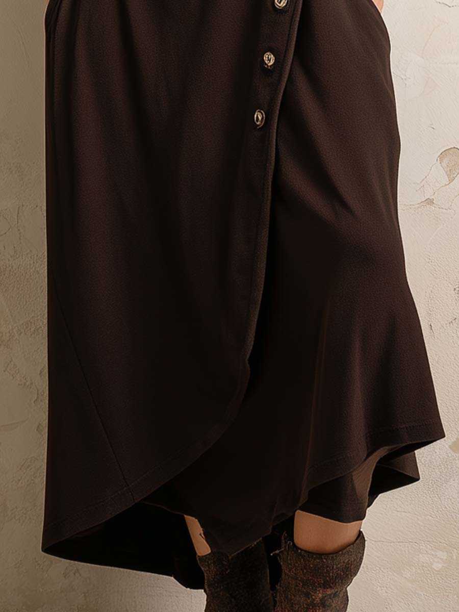 Vestido Midi Boho con Abertura Lateral y Botones