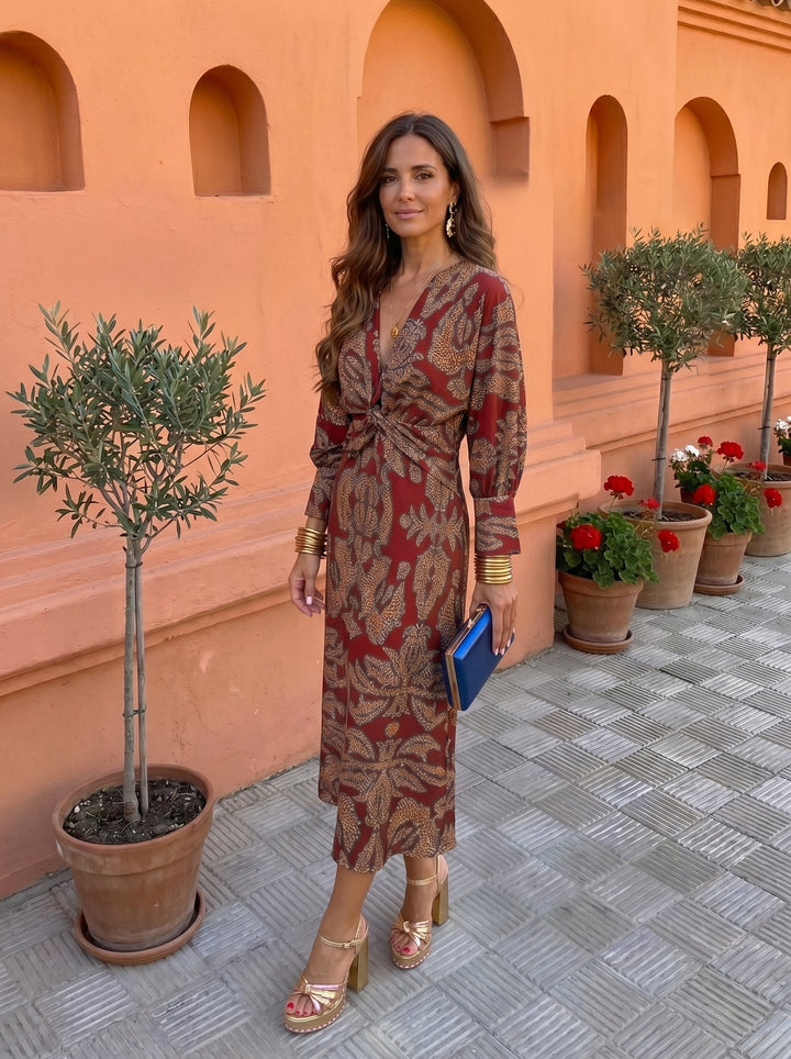 Vestido midi con estampado