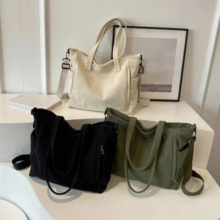 BOLSO TOTE ACANALADO ALMA CON DETALLE DE CUERDA