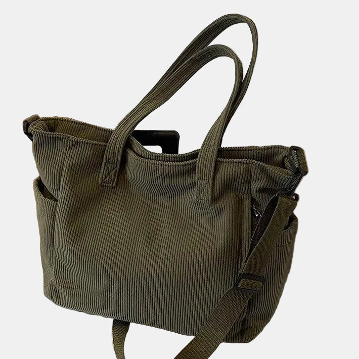 BOLSO TOTE ACANALADO ALMA CON DETALLE DE CUERDA
