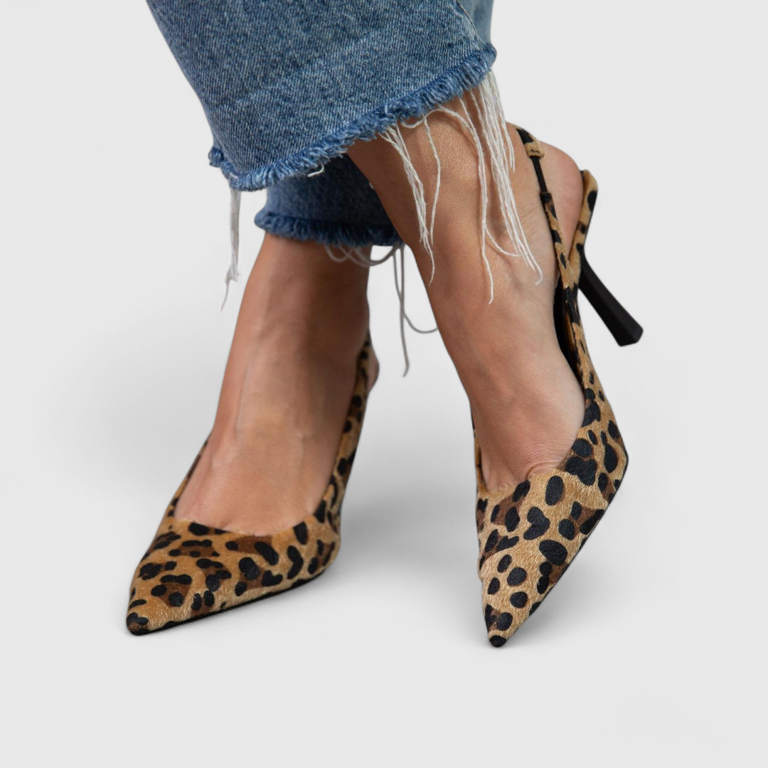 Isabella™ | Tacones Slingback de Leopardo