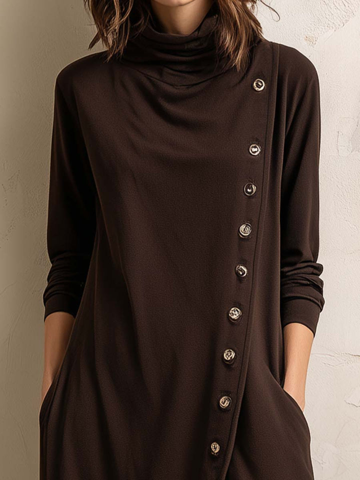 Vestido Midi Boho con Abertura Lateral y Botones