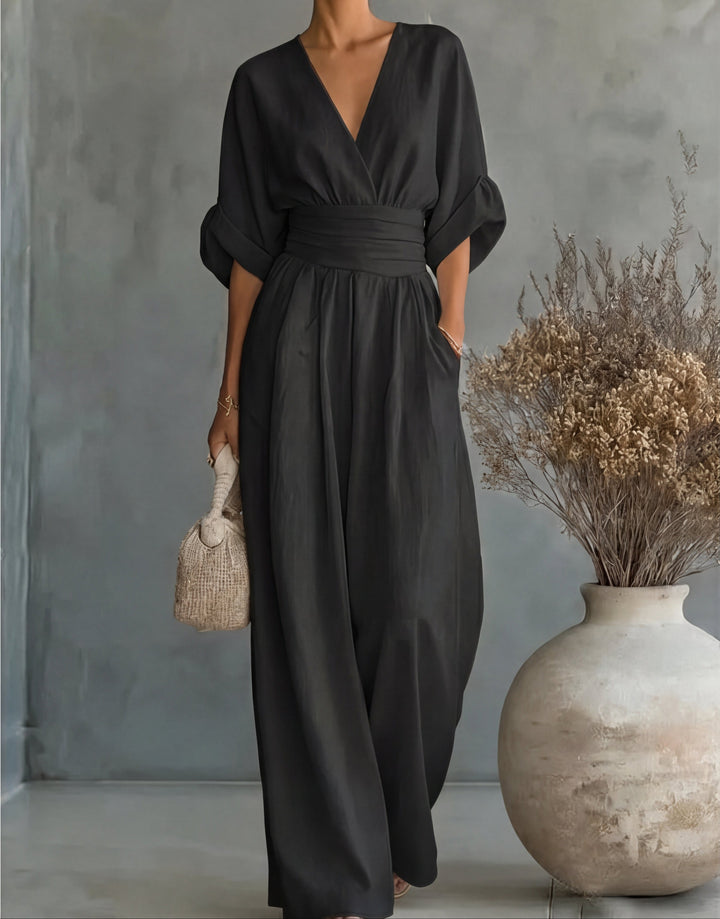 Isabella - Mono elegante de escote en V y pierna ancha