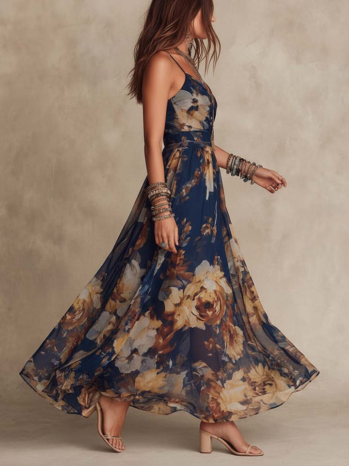 Dulce | Vestido Largo Floral con Tirantes, Elegante y Fresco para Cualquier Evento