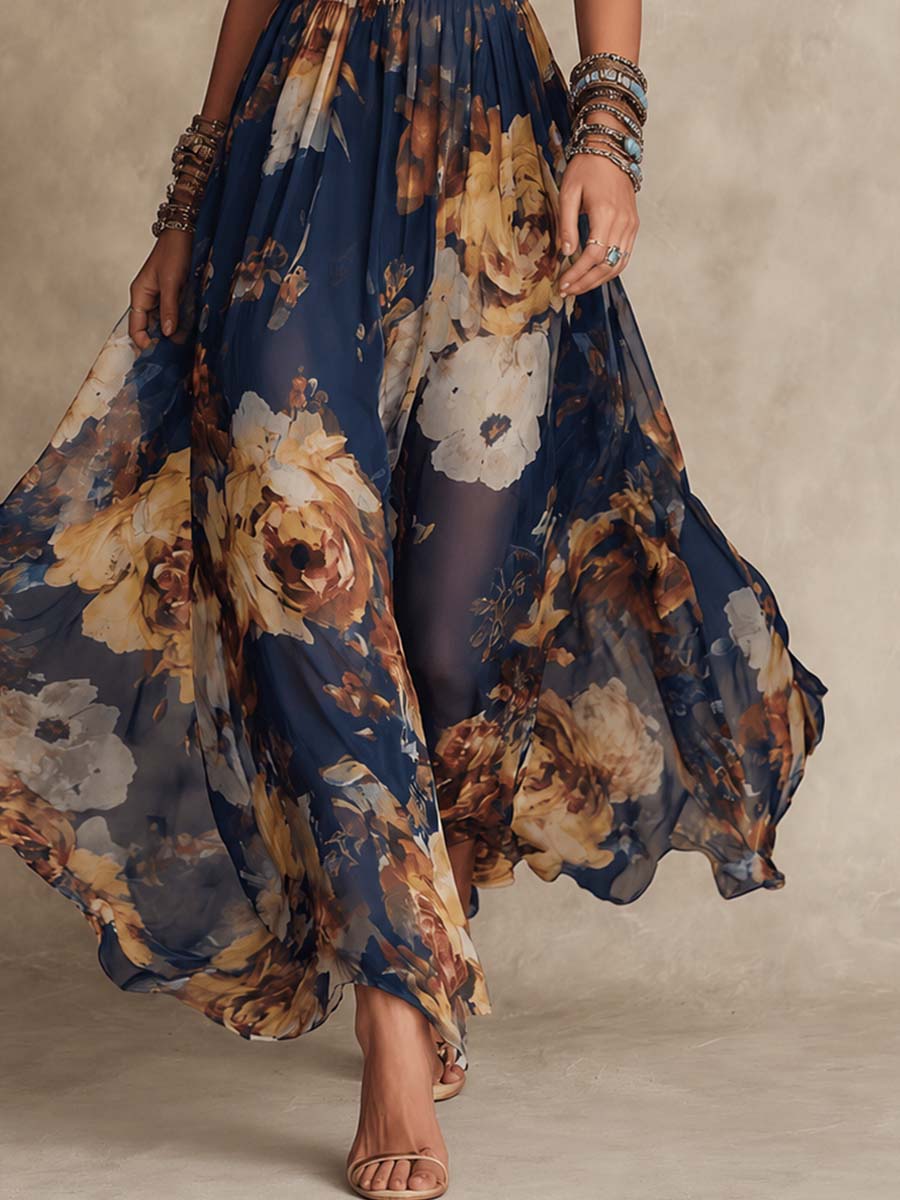 Dulce | Vestido Largo Floral con Tirantes, Elegante y Fresco para Cualquier Evento