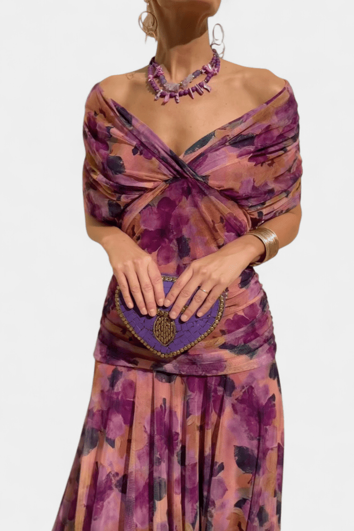 Eloria | Vestido floral de caída vaporosa y etérea