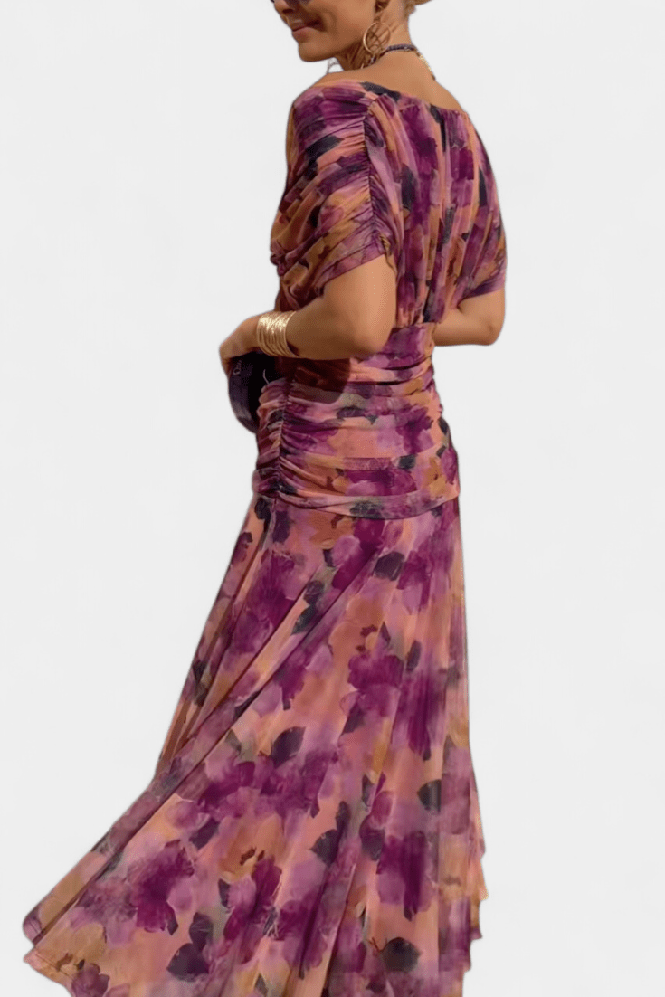 Eloria | Vestido floral de caída vaporosa y etérea