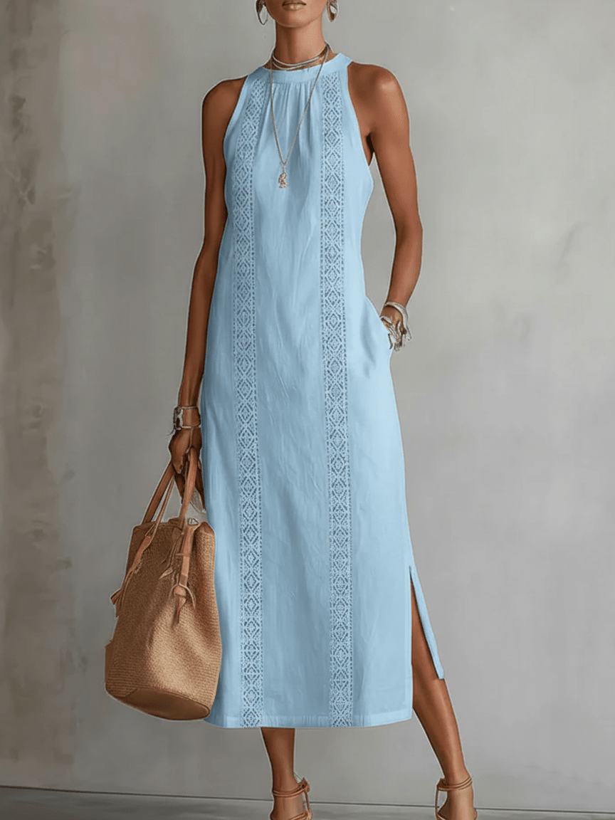 Jimena: Vestido midi bordado con delicados detalles