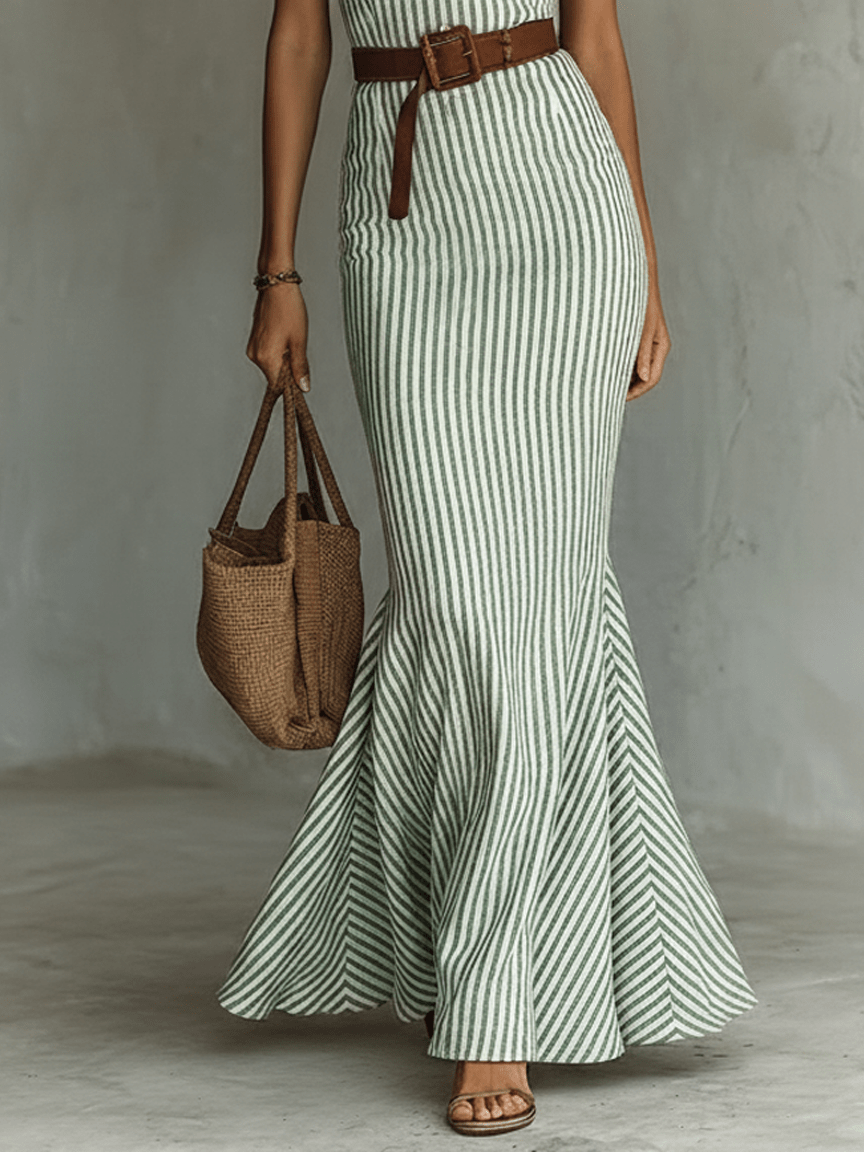 Lidia | Vestido de rayas con silueta sirena, elegante y favorecedor