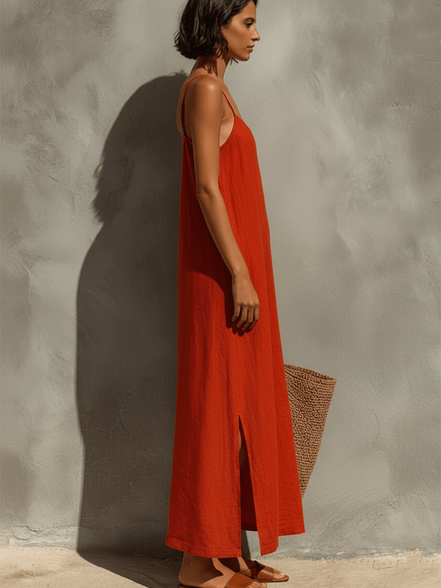 Lina | Vestido boho de algodón con caída fluida