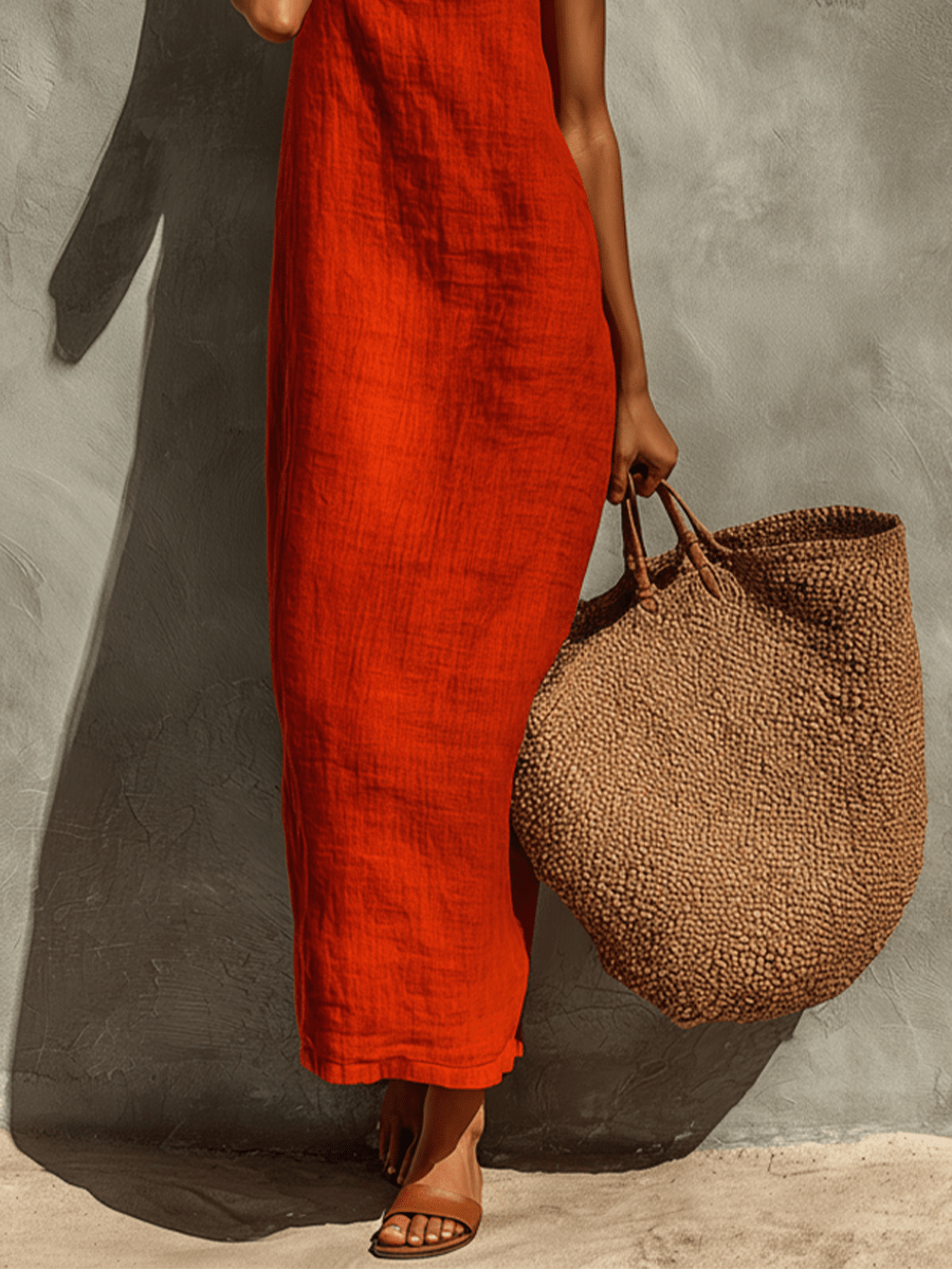 Lina | Vestido boho de algodón con caída fluida