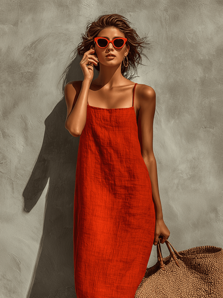 Lina | Vestido boho de algodón con caída fluida