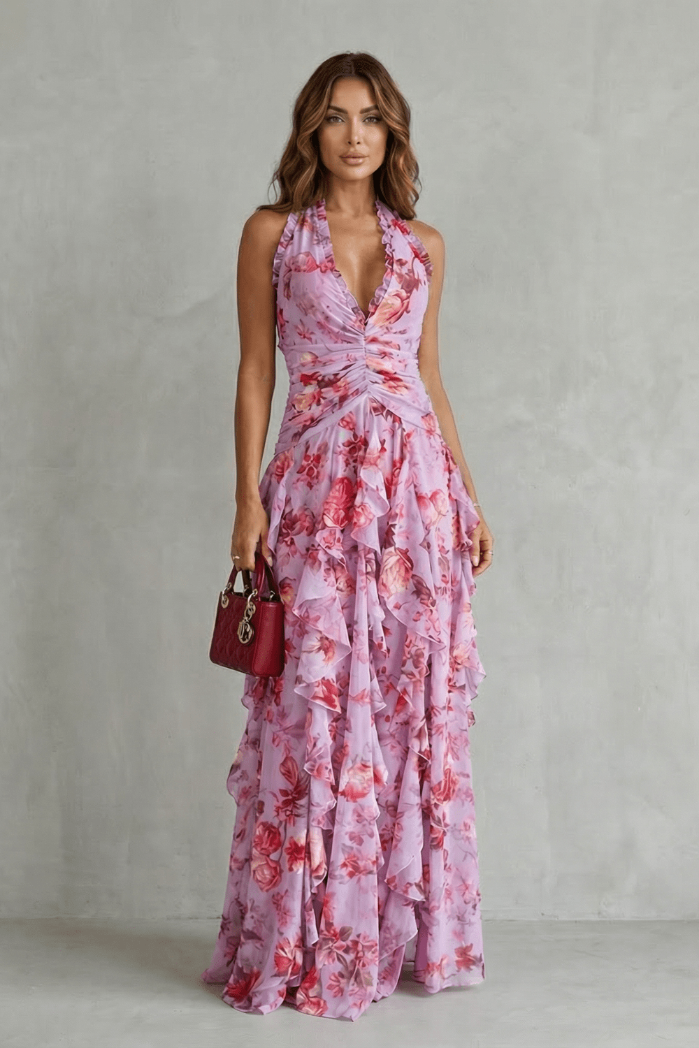 Marina | Vestido largo halter de caída fluida y elegante