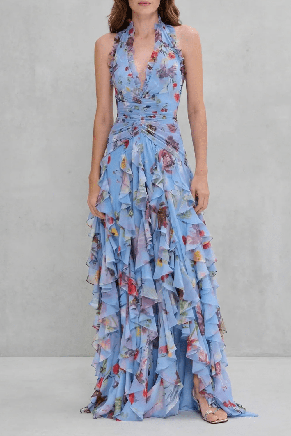 Marina | Vestido largo halter de caída fluida y elegante