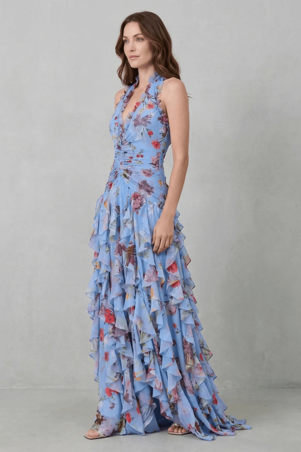 Marina | Vestido largo halter de caída fluida y elegante