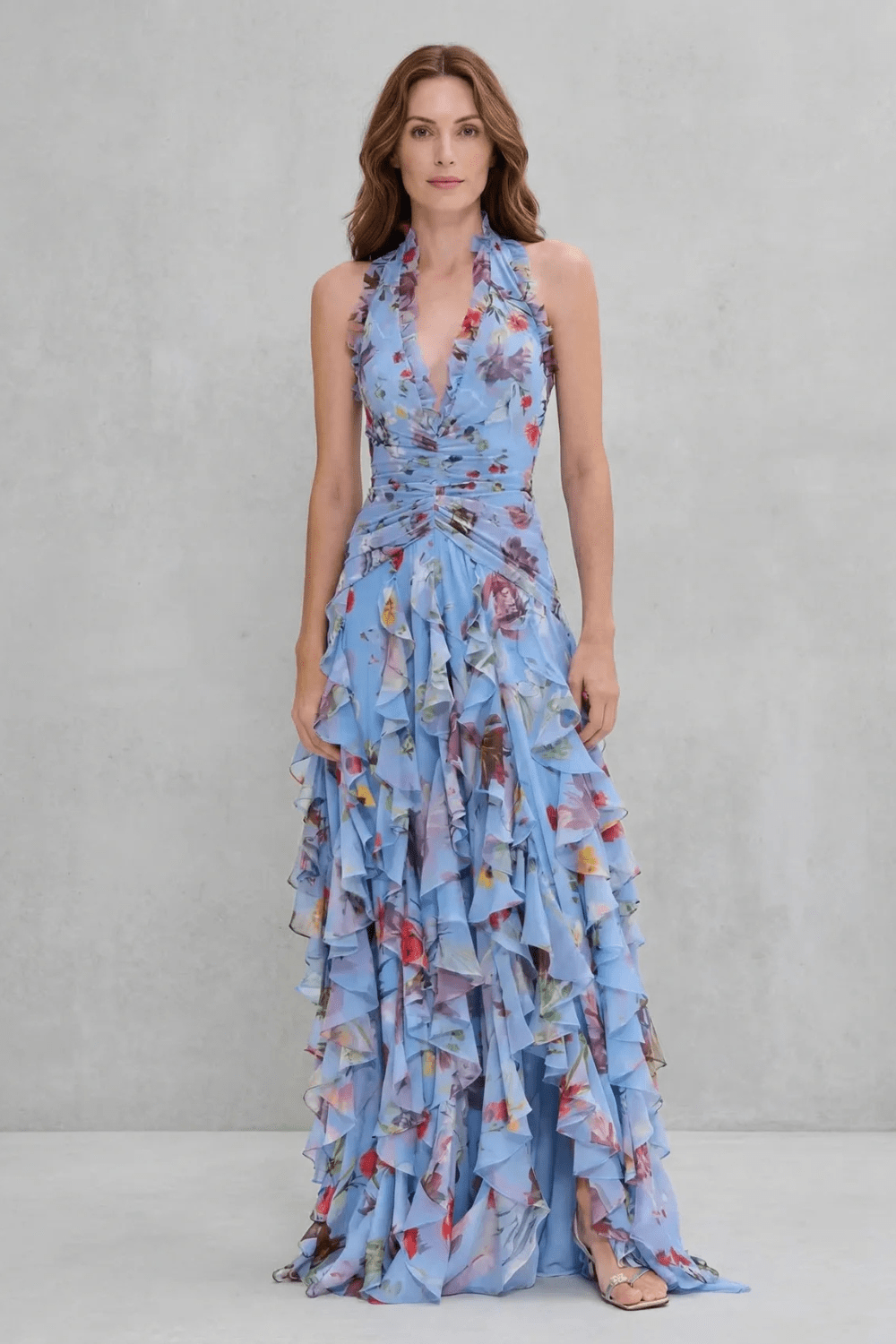 Marina | Vestido largo halter de caída fluida y elegante