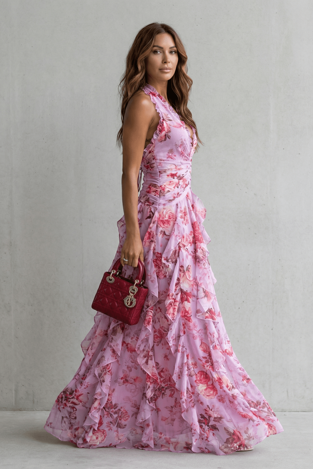 Marina | Vestido largo halter de caída fluida y elegante