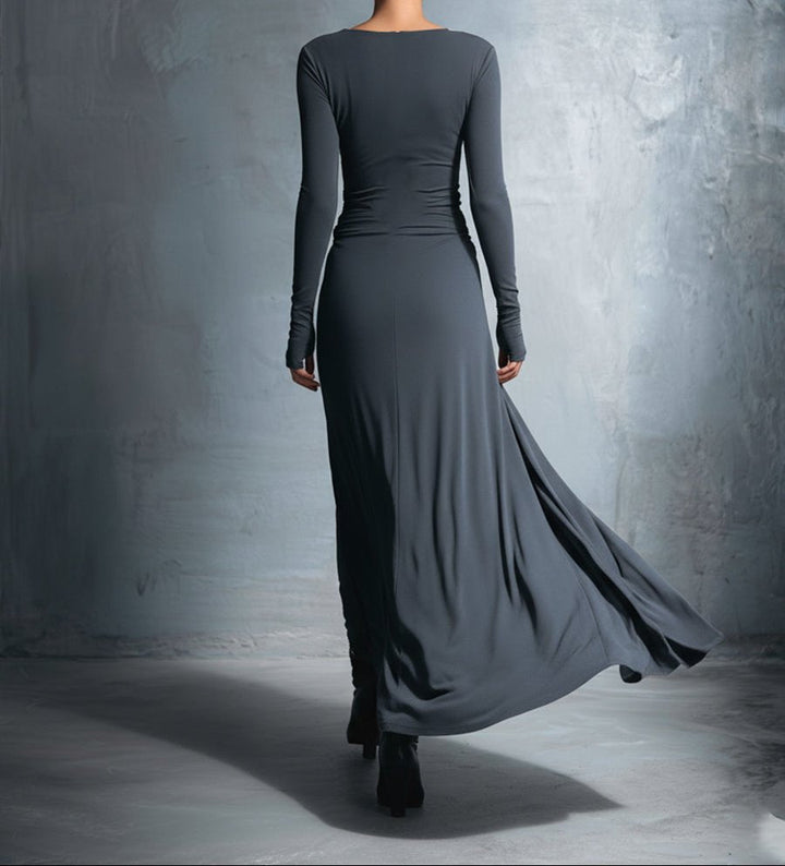 Natalia | Vestido maxi ajustado con nudo lateral