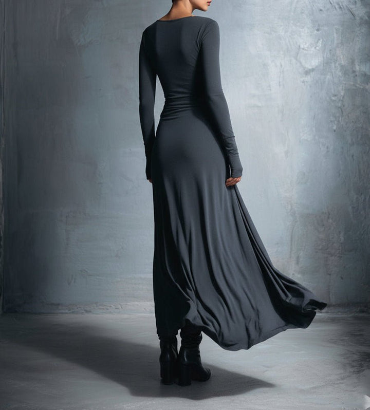Natalia | Vestido maxi ajustado con nudo lateral