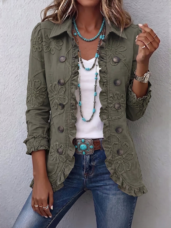 Amelia | Chaqueta floral verde oliva