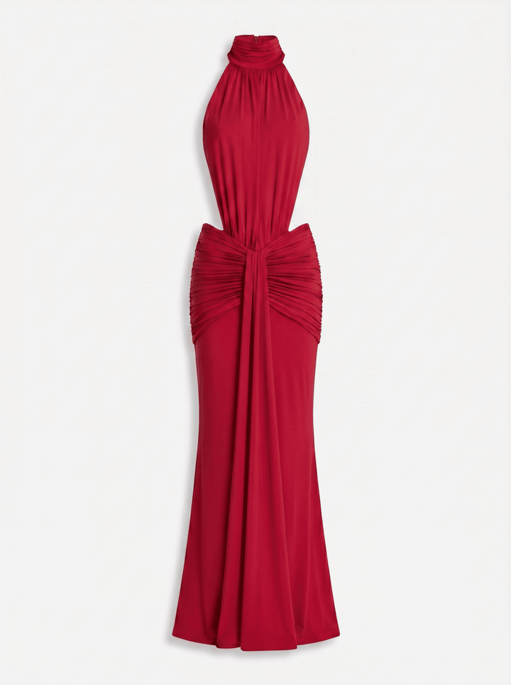 Silvia | Vestido Largo con Escote Halter - Elegancia y Glamour