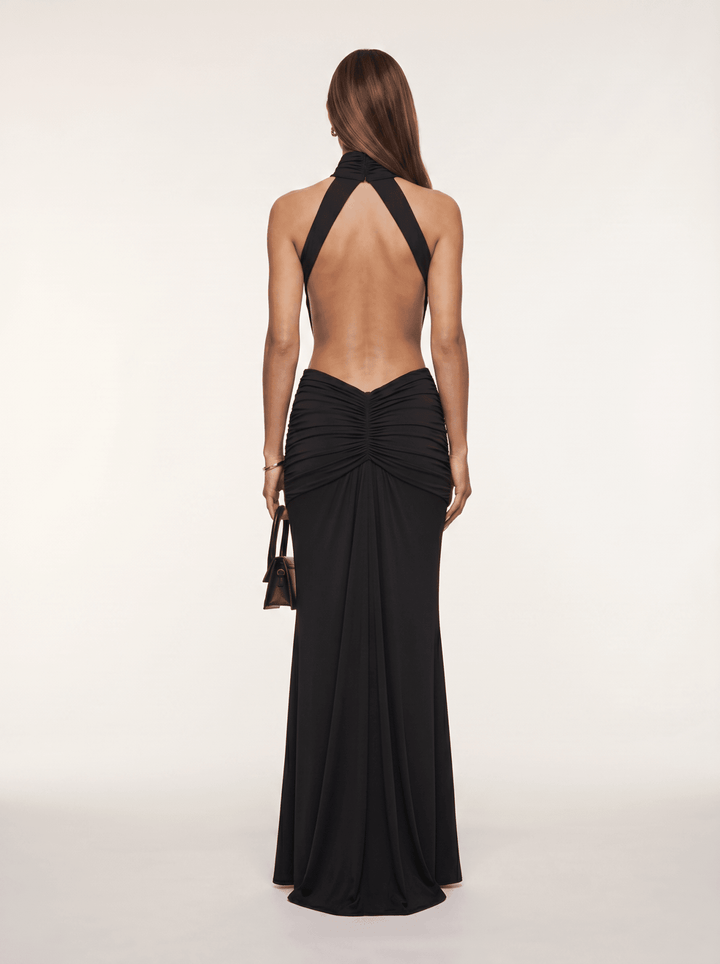 Silvia | Vestido Largo con Escote Halter - Elegancia y Glamour