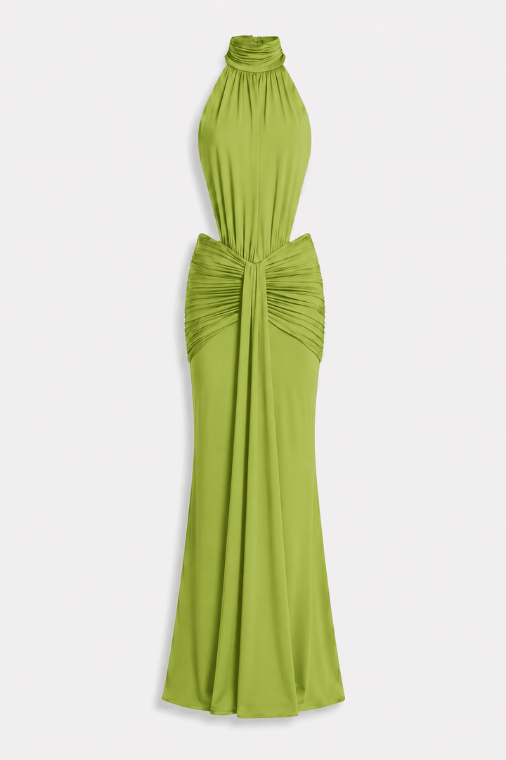 Silvia | Vestido Largo con Escote Halter - Elegancia y Glamour