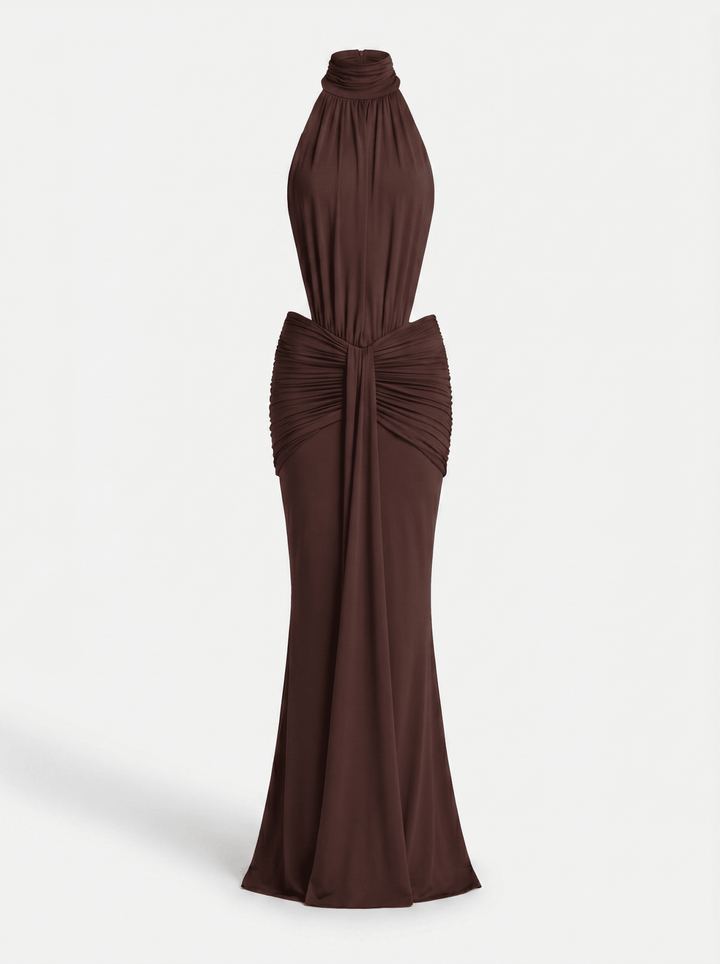 Silvia | Vestido Largo con Escote Halter - Elegancia y Glamour