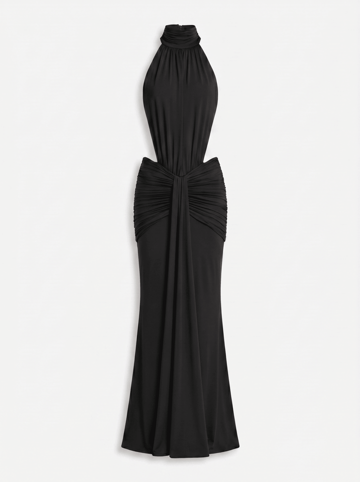 Silvia | Vestido Largo con Escote Halter - Elegancia y Glamour