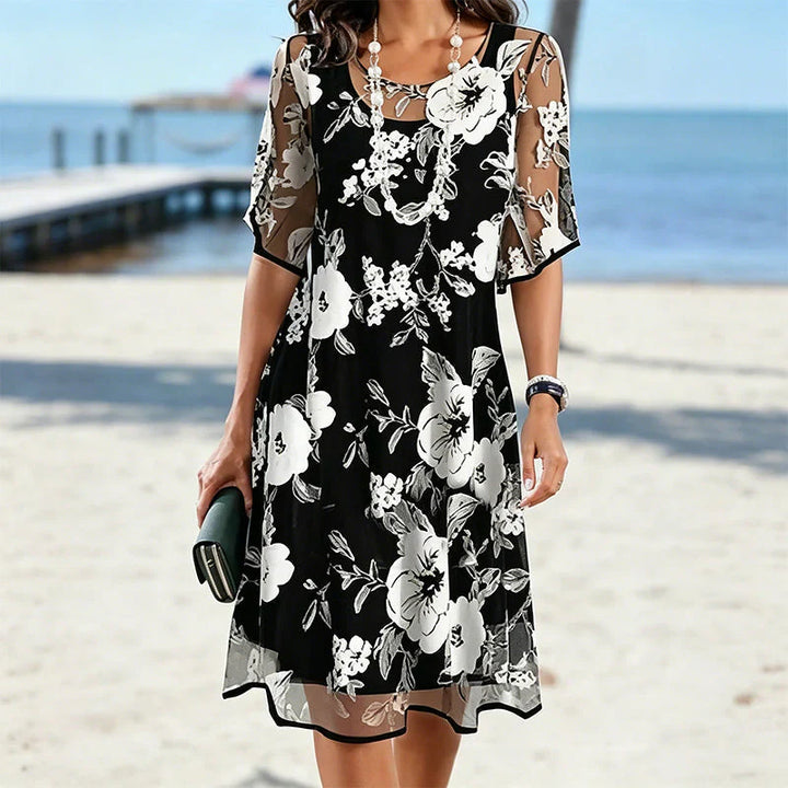 Elisa - Vestido de gasa floral elegante